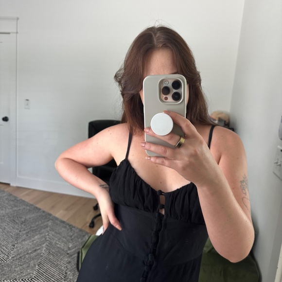 Buttoned Corset Sundress Maxi Dress with Sweetheart Neckline | Slip Dress - Picture 4 of 6